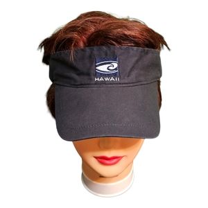 Hawaiian Headwear‎ Black Visor with Blue Embroidered Wave Logo Adjustable